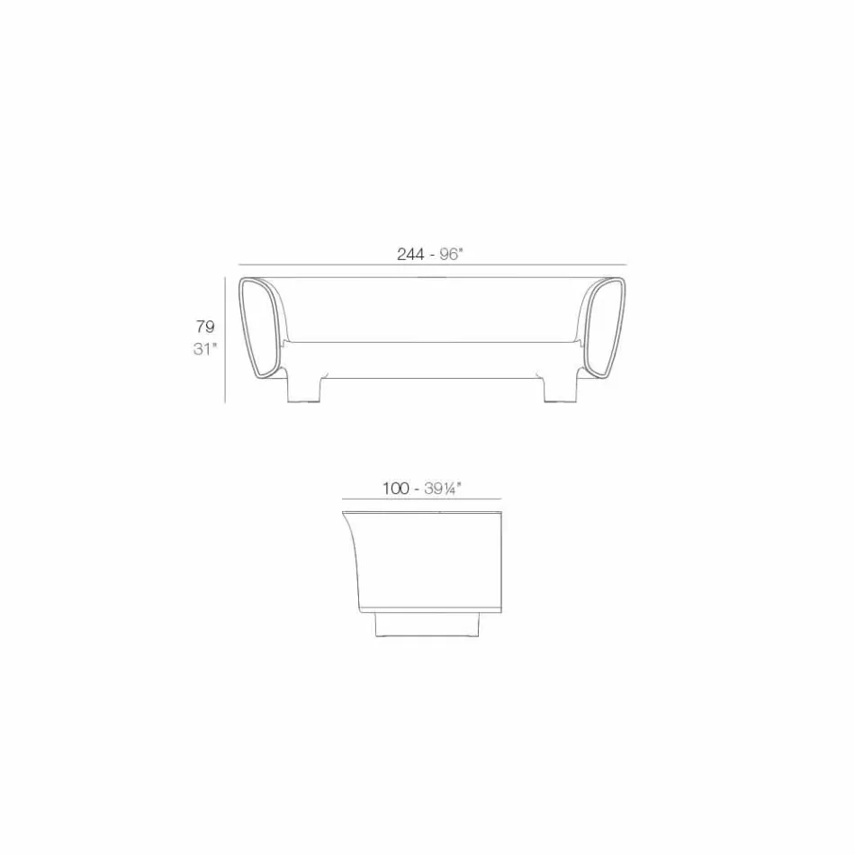 Canapé de jardin laqué noir Vondom Bum Bum design moderne Viadurini