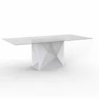 Vondom Faz table de jardin laquée blanche L200xP100cm de design Viadurini
