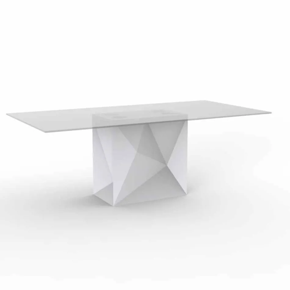 Vondom Faz table de jardin laquée blanche L200xP100cm de design Viadurini
