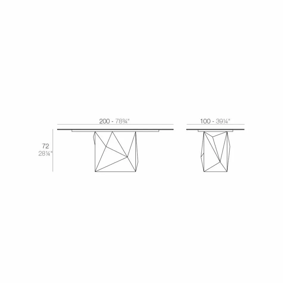 Vondom Faz table de jardin laquée blanche L200xP100cm de design Viadurini