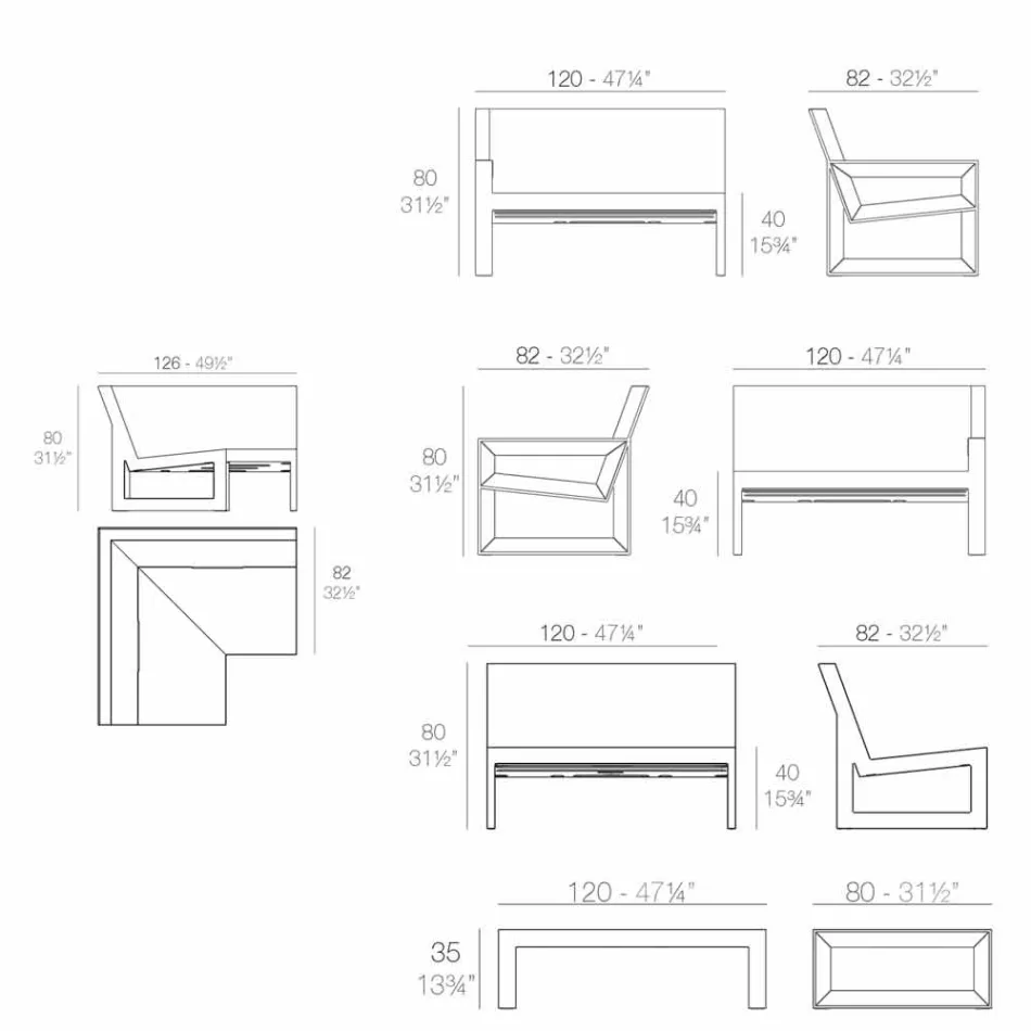 Salon de jardin Vondom Frame avec un design moderne Viadurini