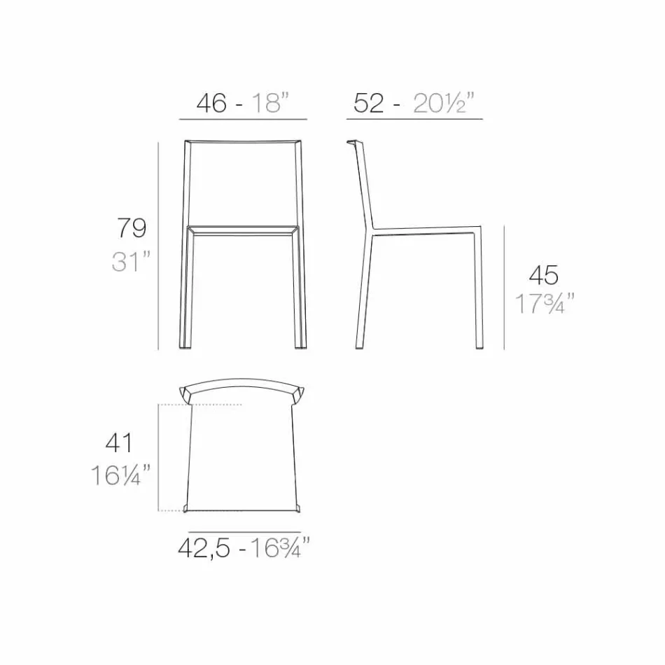 Chaise de jardin empilable Vondom Quartz au design moderne Viadurini