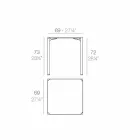 Vondom Quartz table carrée extérieure de design moderne Viadurini