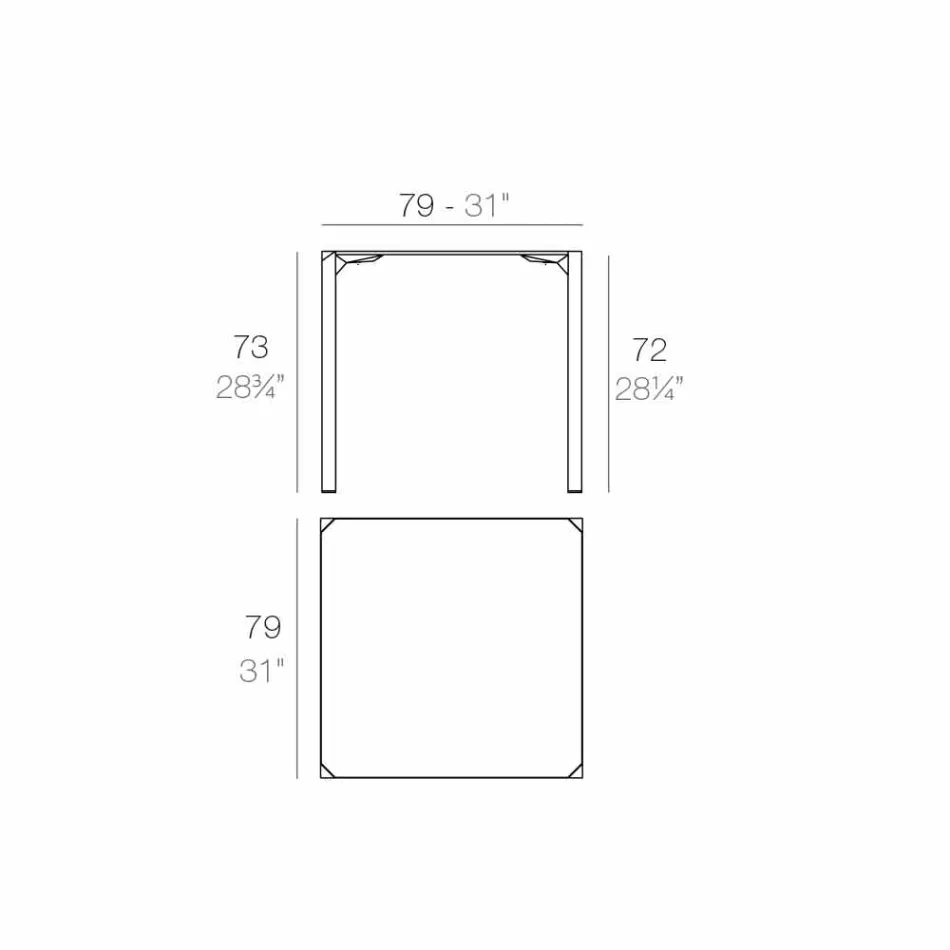 Vondom Quartz table carrée extérieure de design moderne Viadurini