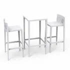 Vondom Spritz Ensemble de table de jardin et deux tabourets design blanc Viadurini