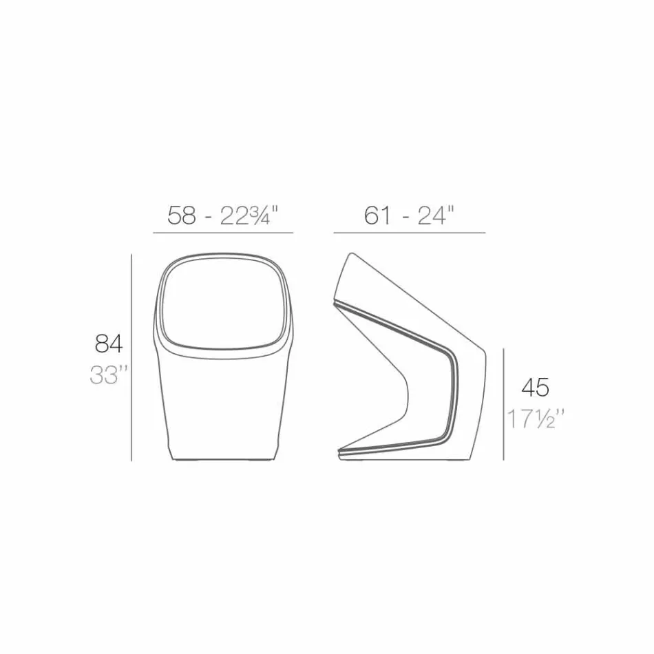 Vondom Ufo chaise de jardin dans un design blanc moderne Viadurini