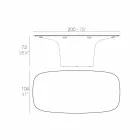 Vondom Ufo blanc design table d'extérieur L200xP100 cm Viadurini