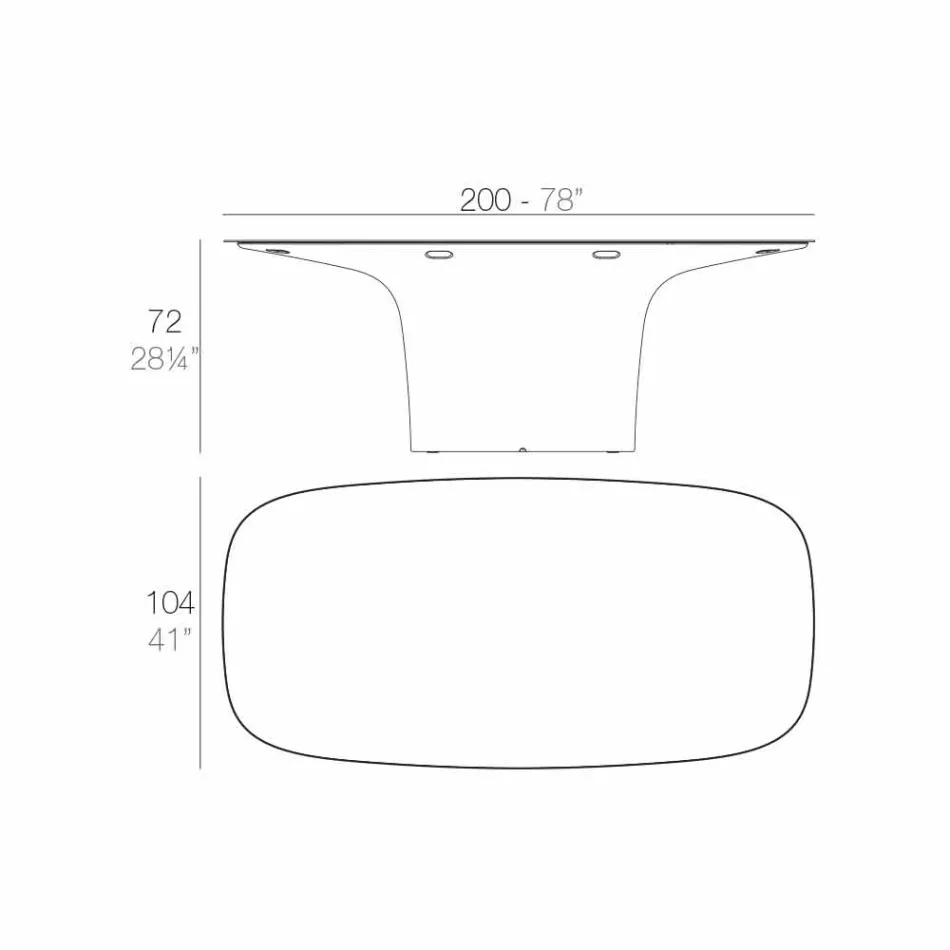 Vondom Ufo blanc design table d'extérieur L200xP100 cm Viadurini