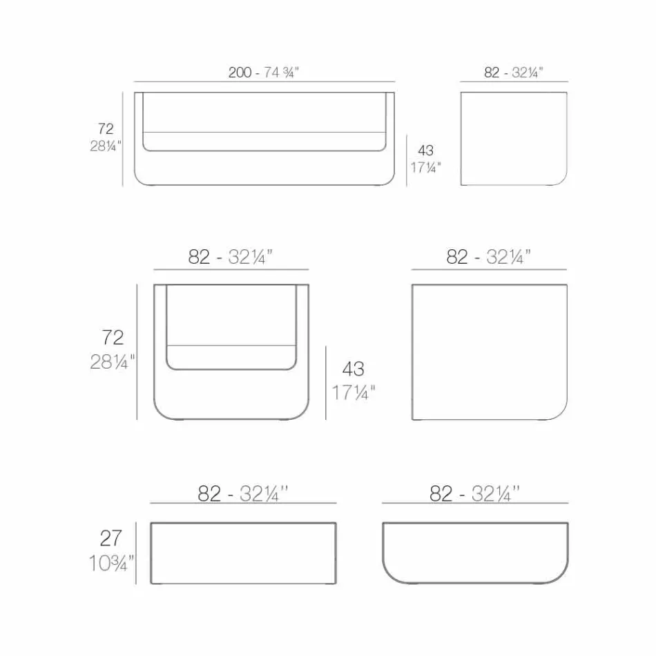 Salon extérieur Vondom Ulm avec un design blanc moderne Viadurini