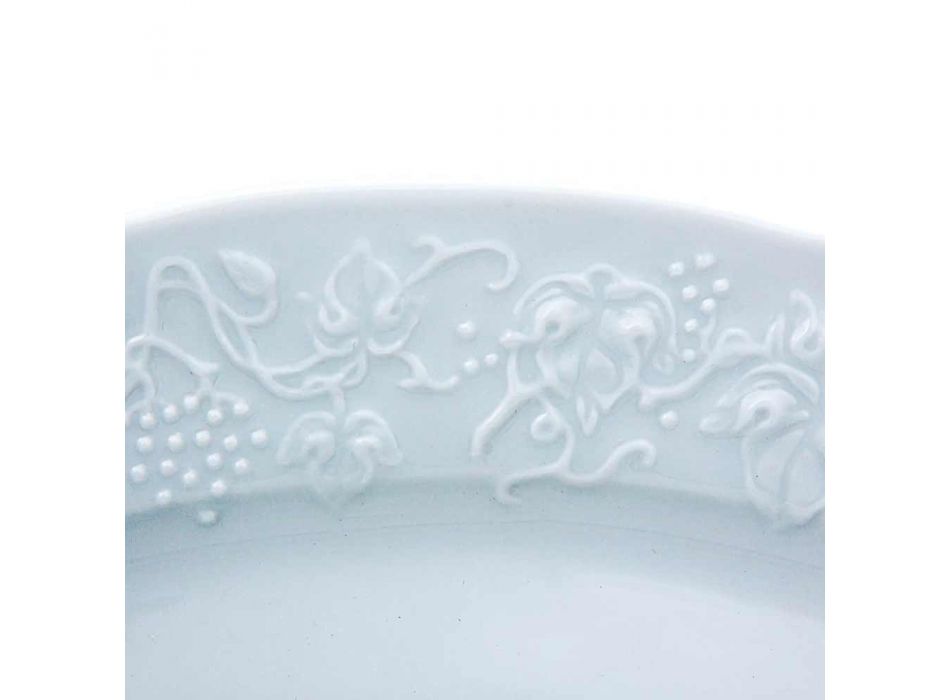 Grande soupière et plateau en porcelaine blanche décorée - Gimignano Viadurini